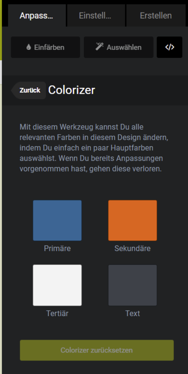 Colorizer (Einfärben)