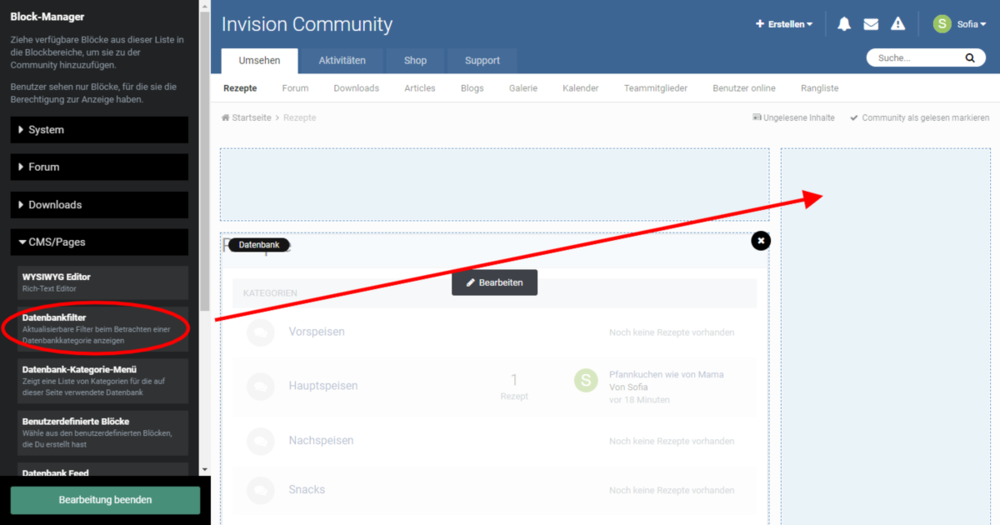 Block Datenbankfilter