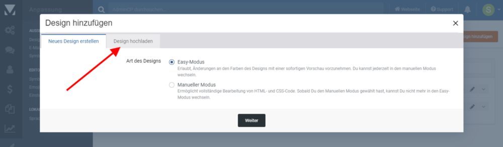 Design hochladen