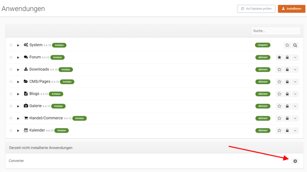 Konverter installieren