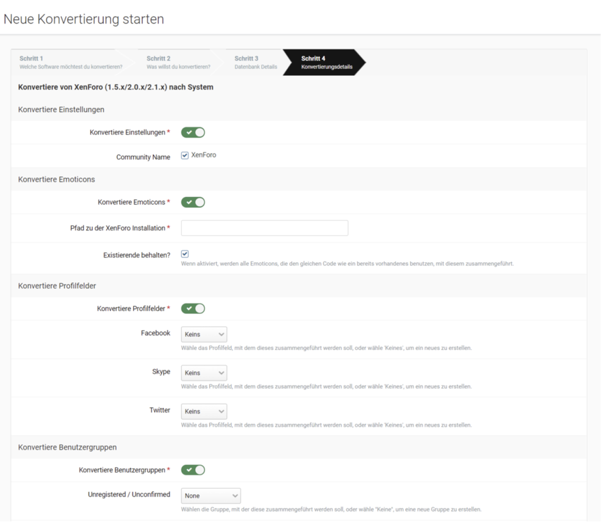 Konvertierungsdetails